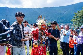 Nepalese Hindu Devotees Celebrated The Shikali Jatra In Khokana, Nepal.