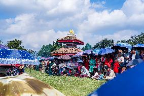 Nepalese Hindu Devotees Celebrated The Shikali Jatra In Khokana, Nepal.