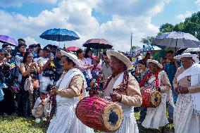 Nepalese Hindu Devotees Celebrated The Shikali Jatra In Khokana, Nepal.