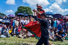 Nepalese Hindu Devotees Celebrated The Shikali Jatra In Khokana, Nepal.