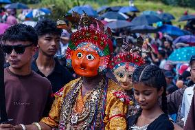 Nepalese Hindu Devotees Celebrated The Shikali Jatra In Khokana, Nepal.