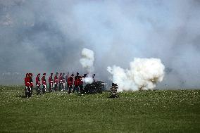 Nepal Army Grand Rehearsal Of Upcoming Fulpati Celebration In Nepal.