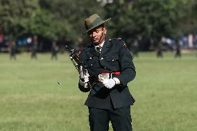 Nepal Army Grand Rehearsal Of Upcoming Fulpati Celebration In Nepal.