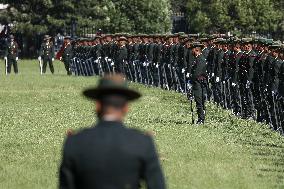 Nepal Army Grand Rehearsal Of Upcoming Fulpati Celebration In Nepal.