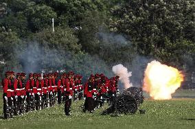 Nepal Army Grand Rehearsal Of Upcoming Fulpati Celebration In Nepal.