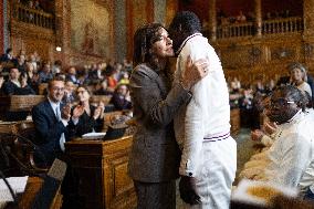 Medal Ceremony for officials involved in the organisation of the Paris 2024 Olympic Games - Paris