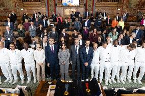 Medal Ceremony for officials involved in the organisation of the Paris 2024 Olympic Games - Paris