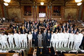 Medal Ceremony for officials involved in the organisation of the Paris 2024 Olympic Games - Paris