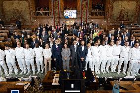 Medal Ceremony for officials involved in the organisation of the Paris 2024 Olympic Games - Paris