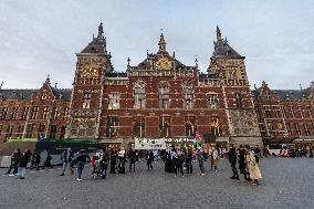 Pro Palestine Protest For 1 Year Of War In Amsterdam