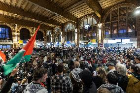 Pro Palestine Protest For 1 Year Of War In Amsterdam