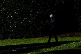 President Joe Biden departs the White House