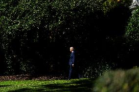 President Joe Biden departs the White House