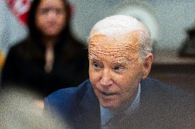 President Biden Attends a Meeting to Discuss Federal Response to Hurricanes - DC