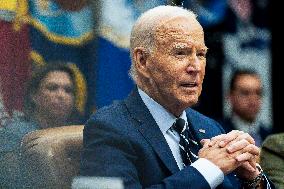 President Biden Attends a Meeting to Discuss Federal Response to Hurricanes - DC