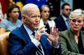 President Biden Attends a Meeting to Discuss Federal Response to Hurricanes - DC