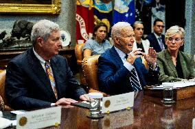 President Biden Attends a Meeting to Discuss Federal Response to Hurricanes - DC