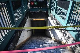 MTA Subway Train Conductor Stabbed Inside Utica Avenue Subway Station In Crown Heights Section Of Brooklyn New York