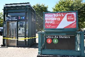 MTA Subway Train Conductor Stabbed Inside Utica Avenue Subway Station In Crown Heights Section Of Brooklyn New York