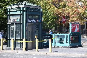 MTA Subway Train Conductor Stabbed Inside Utica Avenue Subway Station In Crown Heights Section Of Brooklyn New York