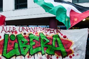 Rome Pro-Palestine March Against Cybertech Europe At Eur