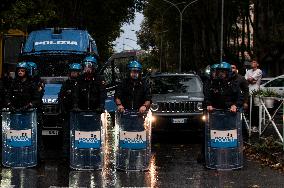 Rome Pro-Palestine March Against Cybertech Europe At Eur