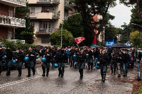 Rome Pro-Palestine March Against Cybertech Europe At Eur