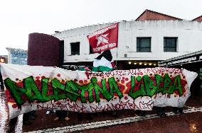 Rome Pro-Palestine March Against Cybertech Europe At Eur