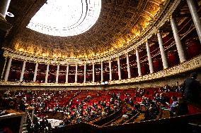 Debate And Vote On The Motion Of Censure At The National Assembly, In Paris