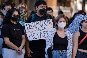 Students at George Washington University mark one year of war in Gaza