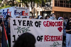 Students at George Washington University mark one year of war in Gaza