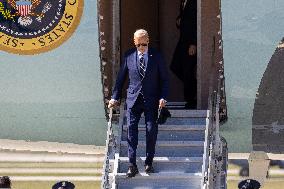 President Joe Biden Lands In Milwaukee, Wisconsin