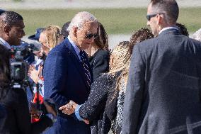 President Joe Biden Lands In Milwaukee, Wisconsin