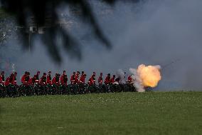 Nepal Army Fires Cannons, Rounds On Air, Hoist Flag As Part Of Grand Rehearsal For Phulpati, Part Of Dashain Celebration