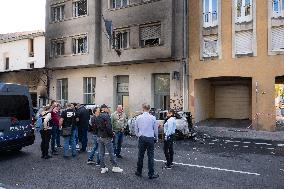 Police Cars Set On Fire In Front Police Station Aftermath - Cavaillon