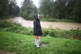 Grand Morin River during Kirk Storm - Pommeuse