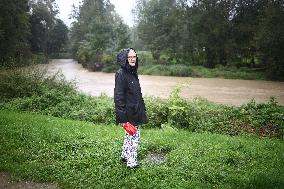 Grand Morin River during Kirk Storm - Pommeuse