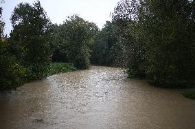 Grand Morin River during Kirk Storm - Pommeuse