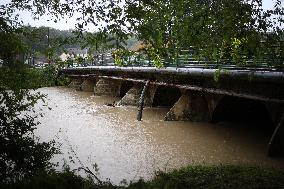 Grand Morin River during Kirk Storm - Pommeuse