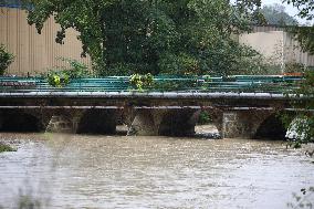 Grand Morin River during Kirk Storm - Pommeuse