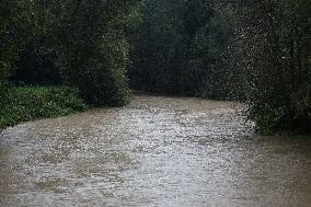 Grand Morin River during Kirk Storm - Pommeuse