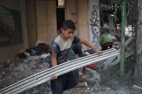 Israeli Bombardment In Bureij Refugee Camp - Gaza