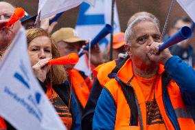 EVG Transportation Union Rally Against Federal Transportation Minister;s Decsion In Duisburg