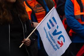 EVG Transportation Union Rally Against Federal Transportation Minister;s Decsion In Duisburg