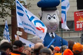 EVG Transportation Union Rally Against Federal Transportation Minister;s Decsion In Duisburg