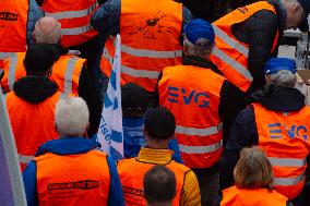 EVG Transportation Union Rally Against Federal Transportation Minister;s Decsion In Duisburg