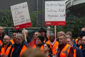 EVG Transportation Union Rally Against Federal Transportation Minister;s Decsion In Duisburg