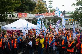 EVG Transportation Union Rally Against Federal Transportation Minister;s Decsion In Duisburg