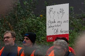 EVG Transportation Union Rally Against Federal Transportation Minister;s Decsion In Duisburg