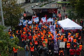 EVG Transportation Union Rally Against Federal Transportation Minister;s Decsion In Duisburg